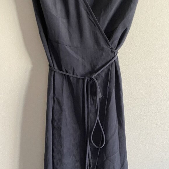 Lost + Wander Women S Gray Boho V-Neck Cold Shoulder Maxi Wrap Dress - Picture 3 of 8